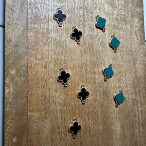 Gold and Black Clover Charms